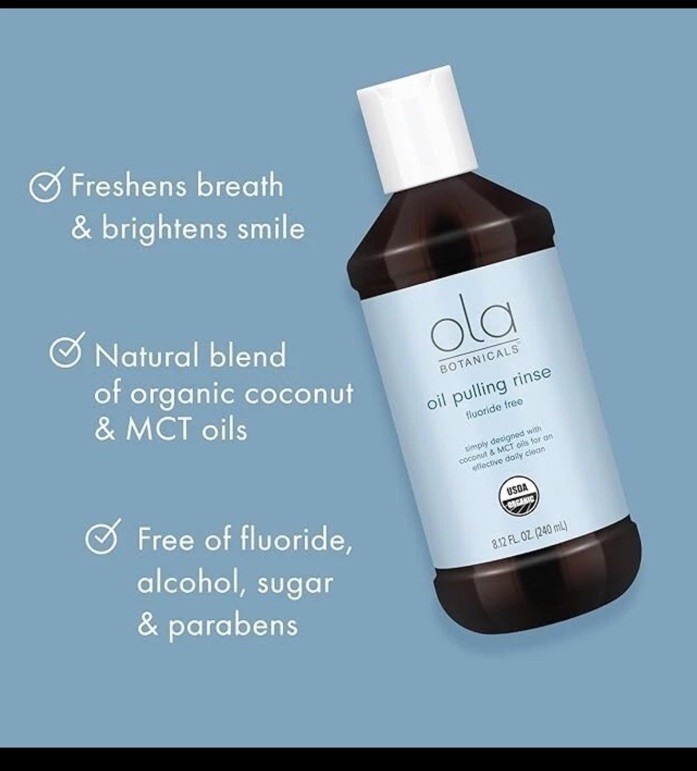 Ola Botanicals Oil Pulling Rinse (8.12 Oz) USDA Certified Organic Rinse Mouth