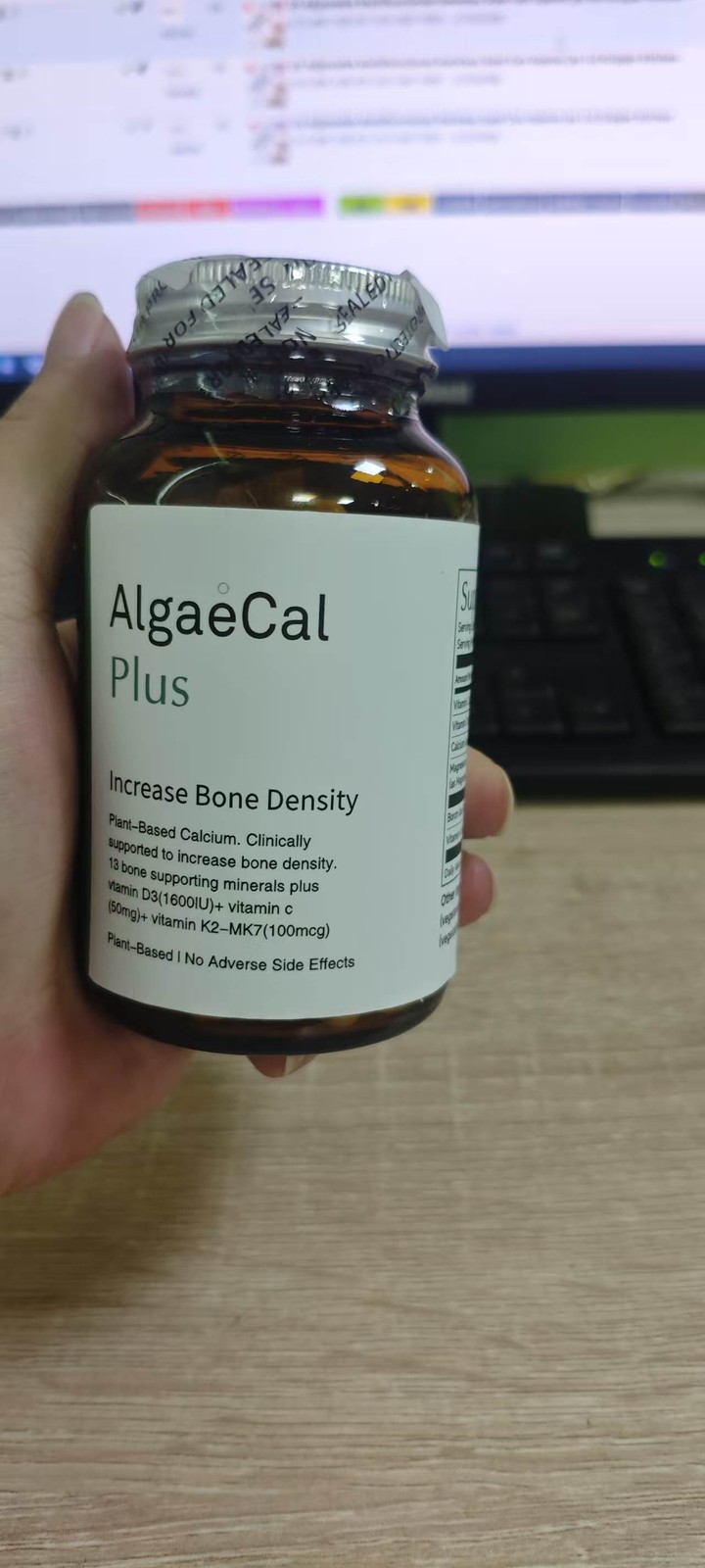 AlgaeCal Plus Stronger Bones Veggie Capsules Dietary Supplement Algae Cal 120Ct
