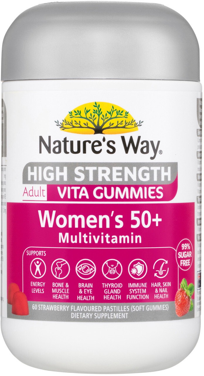 High Strength Women’s 50+ Multivitamin 60 Adult Vita Gummies x 3 Pack Nature’s W