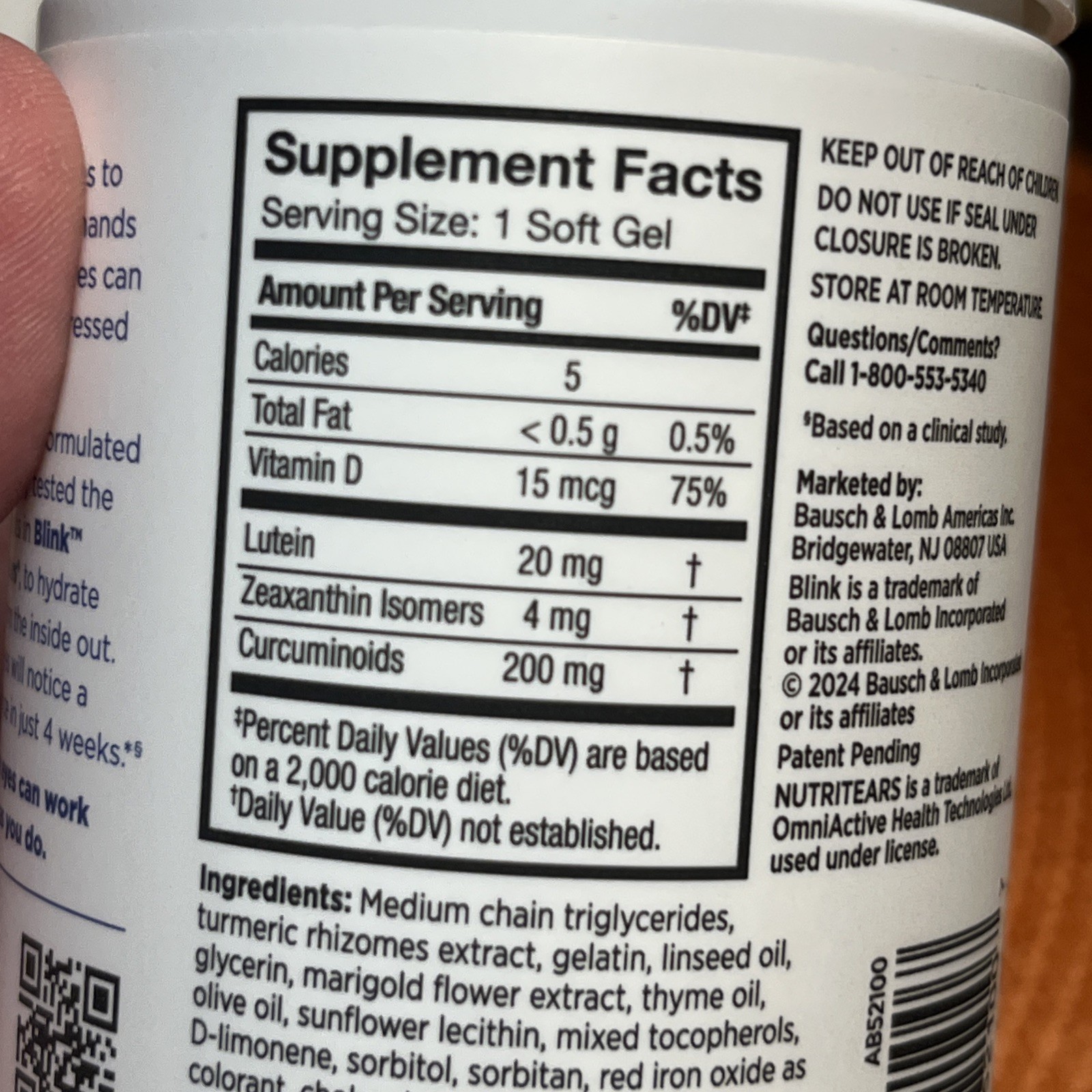 4 Blink NutriTears Supplement Dry Eyes, Long Lasting Eye Relief, 50 Softgels