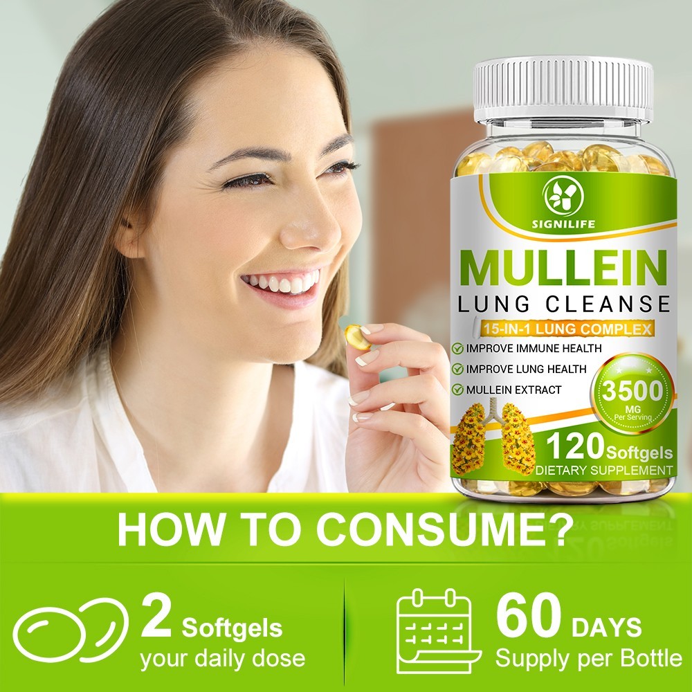 Mullein Leaf Capsules – Lung Cleanse & Cough Relief, Respiratory Health, Detox