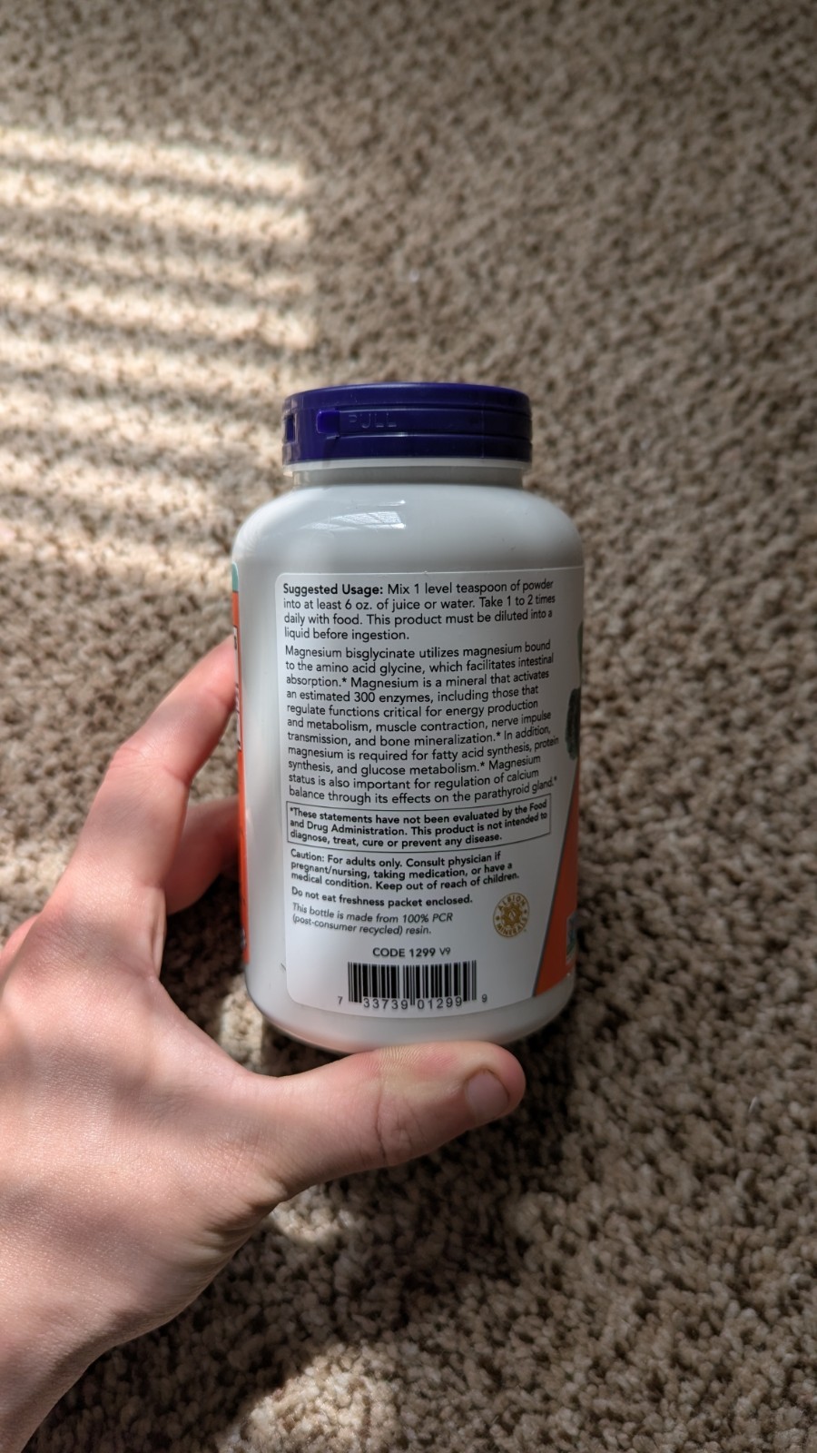 Now Magnesium Bisglycinate Powder 8 oz Exp 01/2029