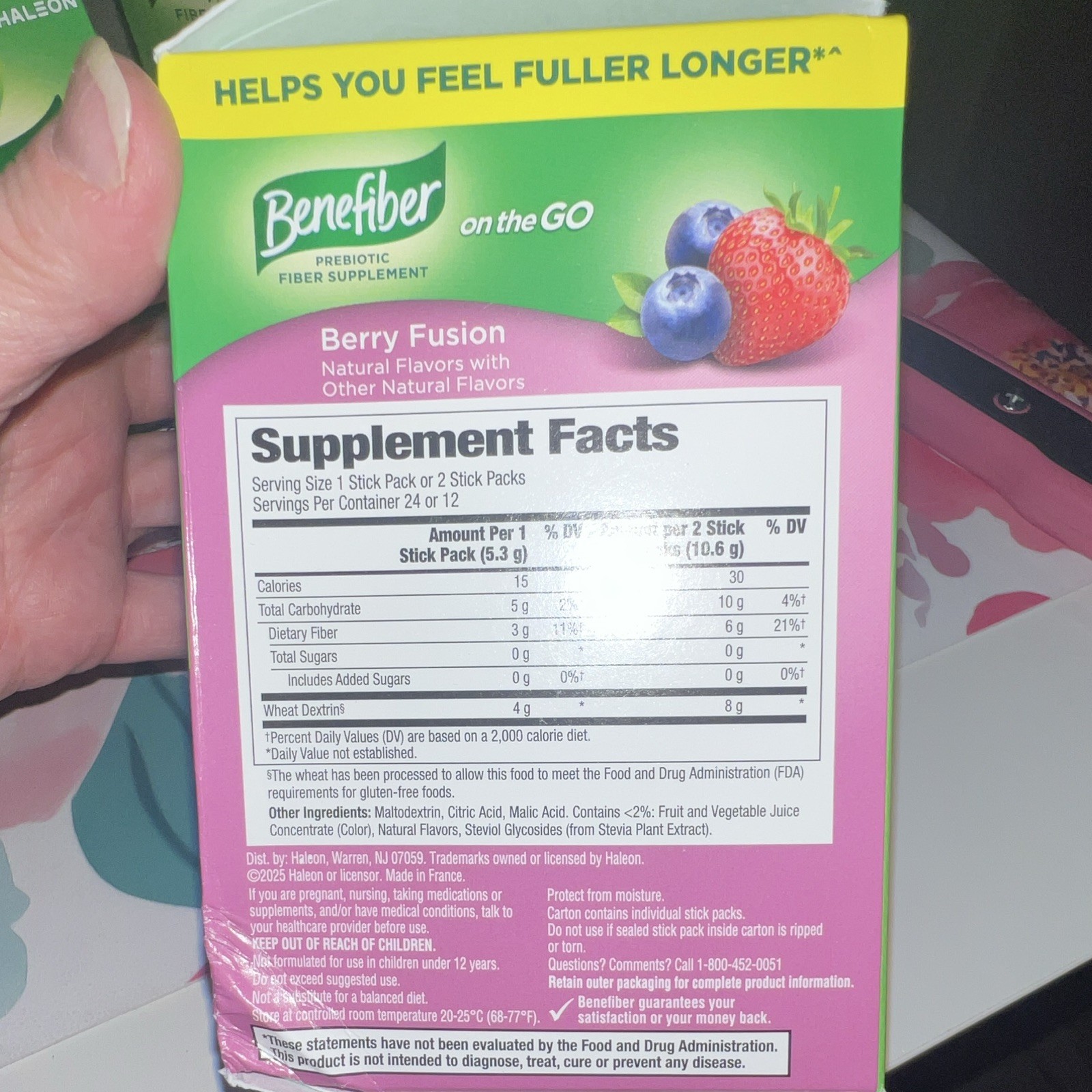 Benefiber On the Go Prebiotic Fiber Supplement Powder
