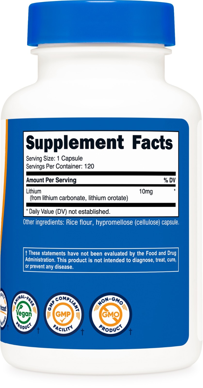 Nutricost Lithium Orotate (10mg) 120 Capsules – Vegan Lithium Supplement