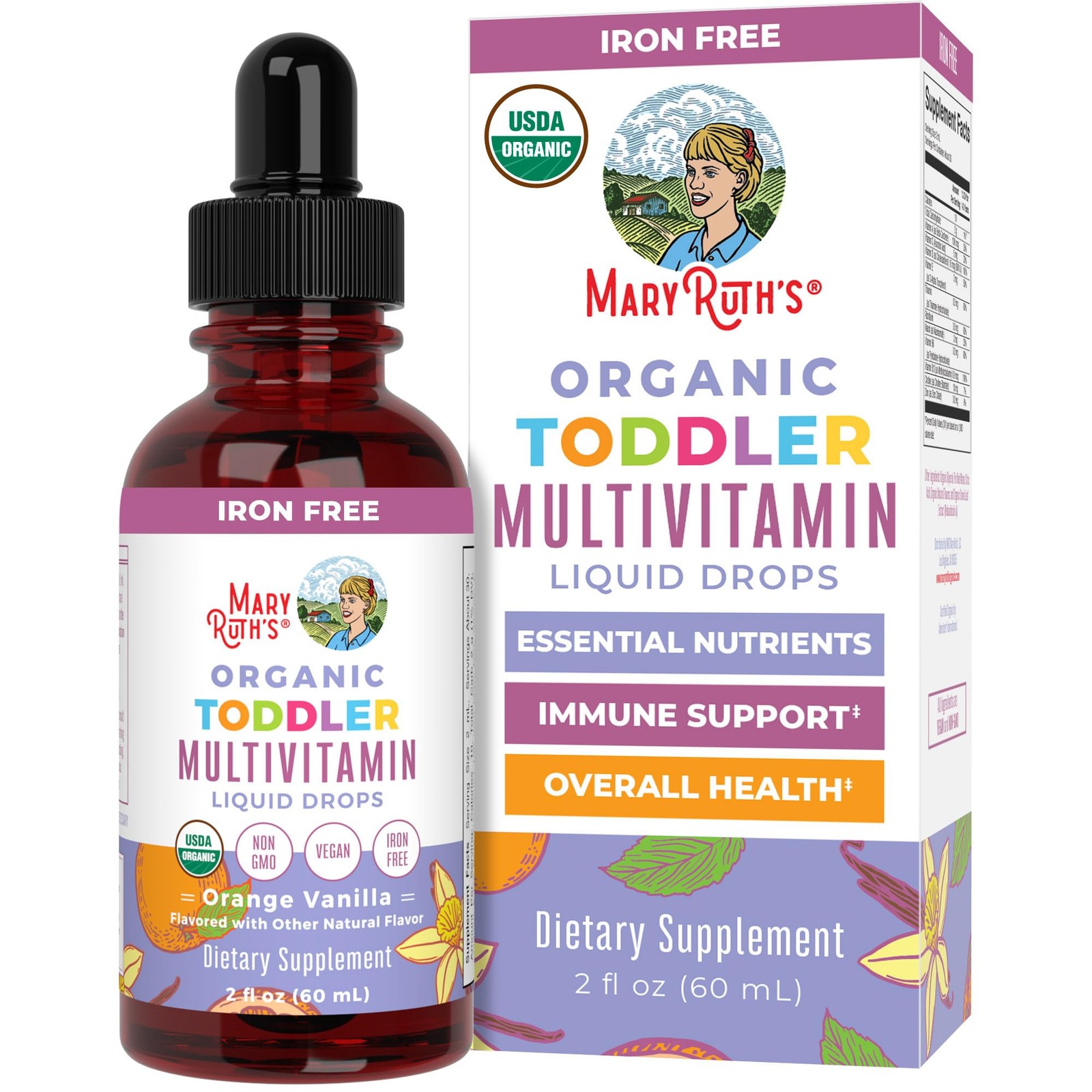 MaryRuth’s Toddler Multivitamin | Vitamin A C D E B6 B12 2 Fl Oz (Pack of 1)