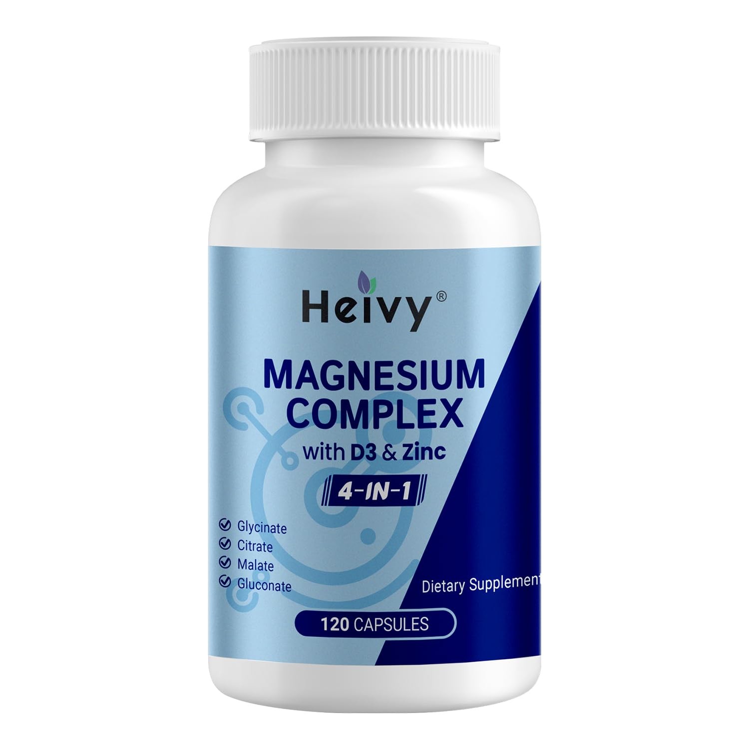 Heivy Multi Magnesium Complex 320mg for Women Men, 120 Count (Pack of 1)