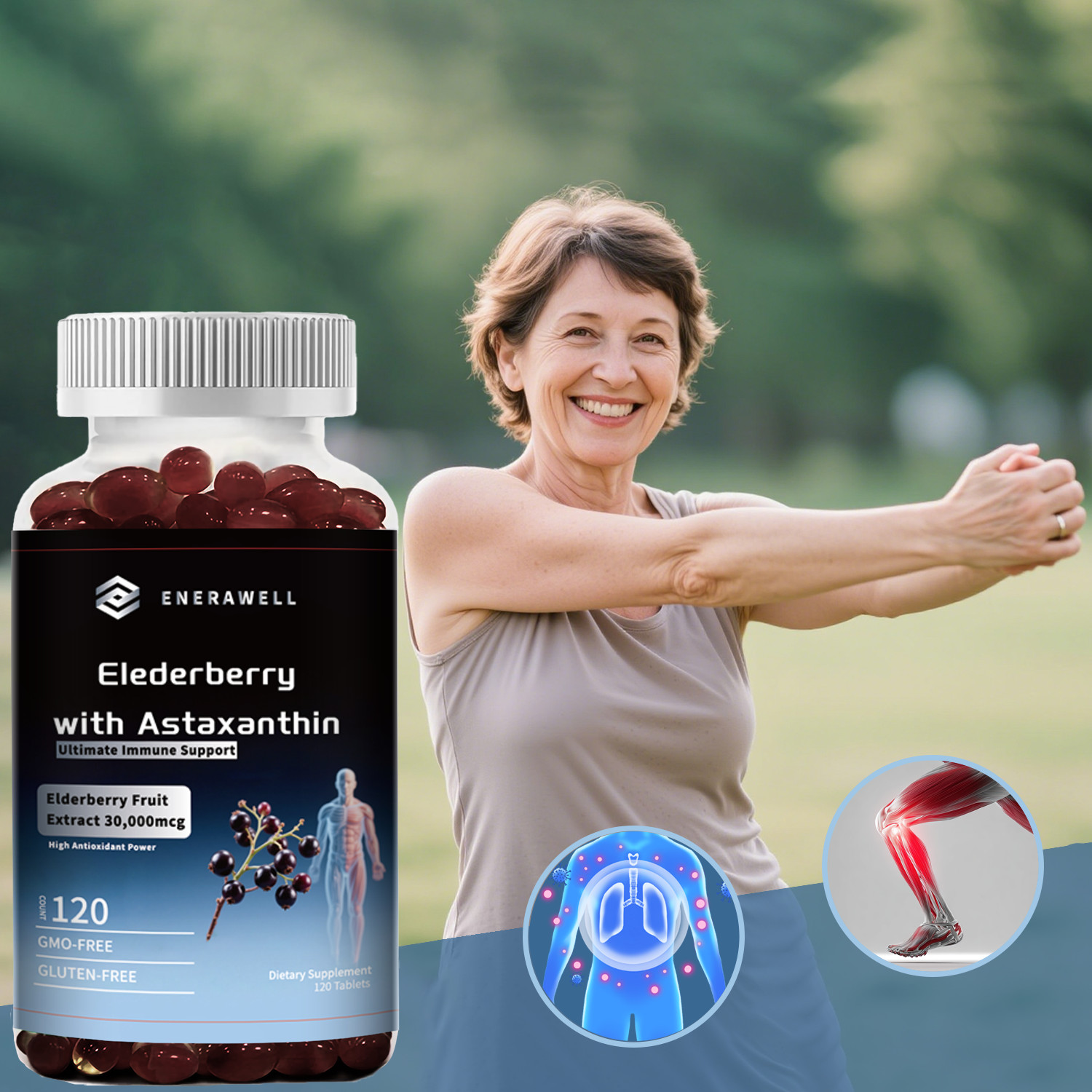 Triple Strength Astaxanthin 12mg with Black Elderberry 30,000mg Extract 07/2027
