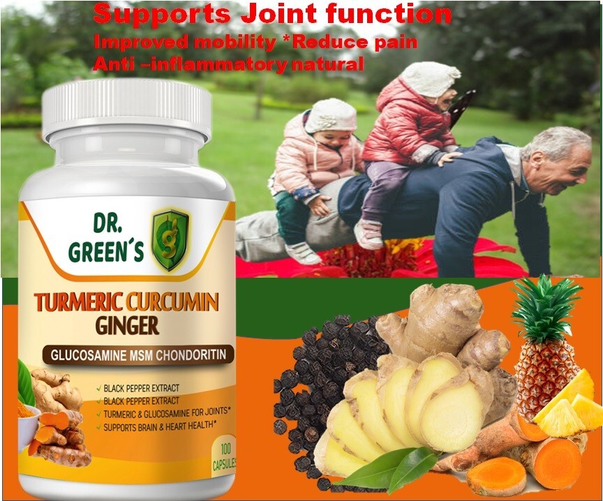 Turmeric Curcumin with Ginger Black Pepper Joint support Max Strength Capsules 1