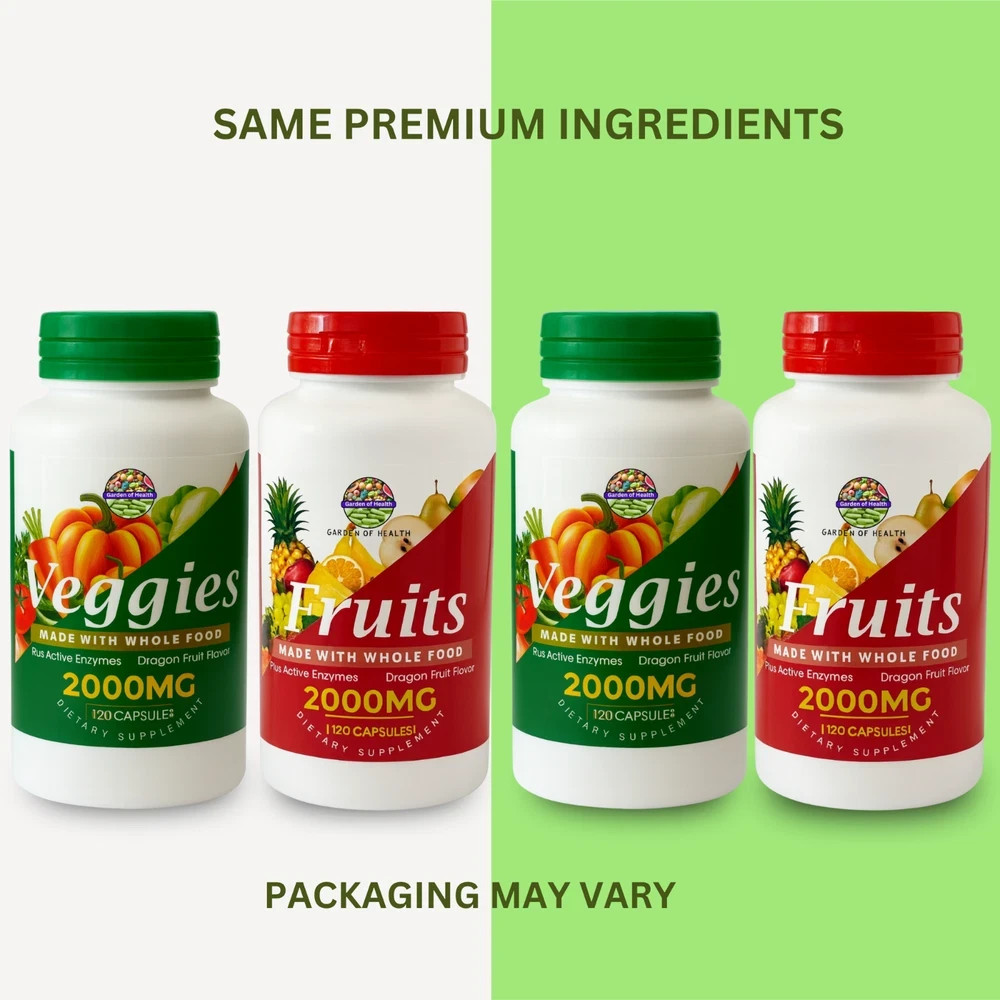 Garden OF Health Fruits Veggies 2000mg Enzymes Blend Whoele Food 240 Capsules