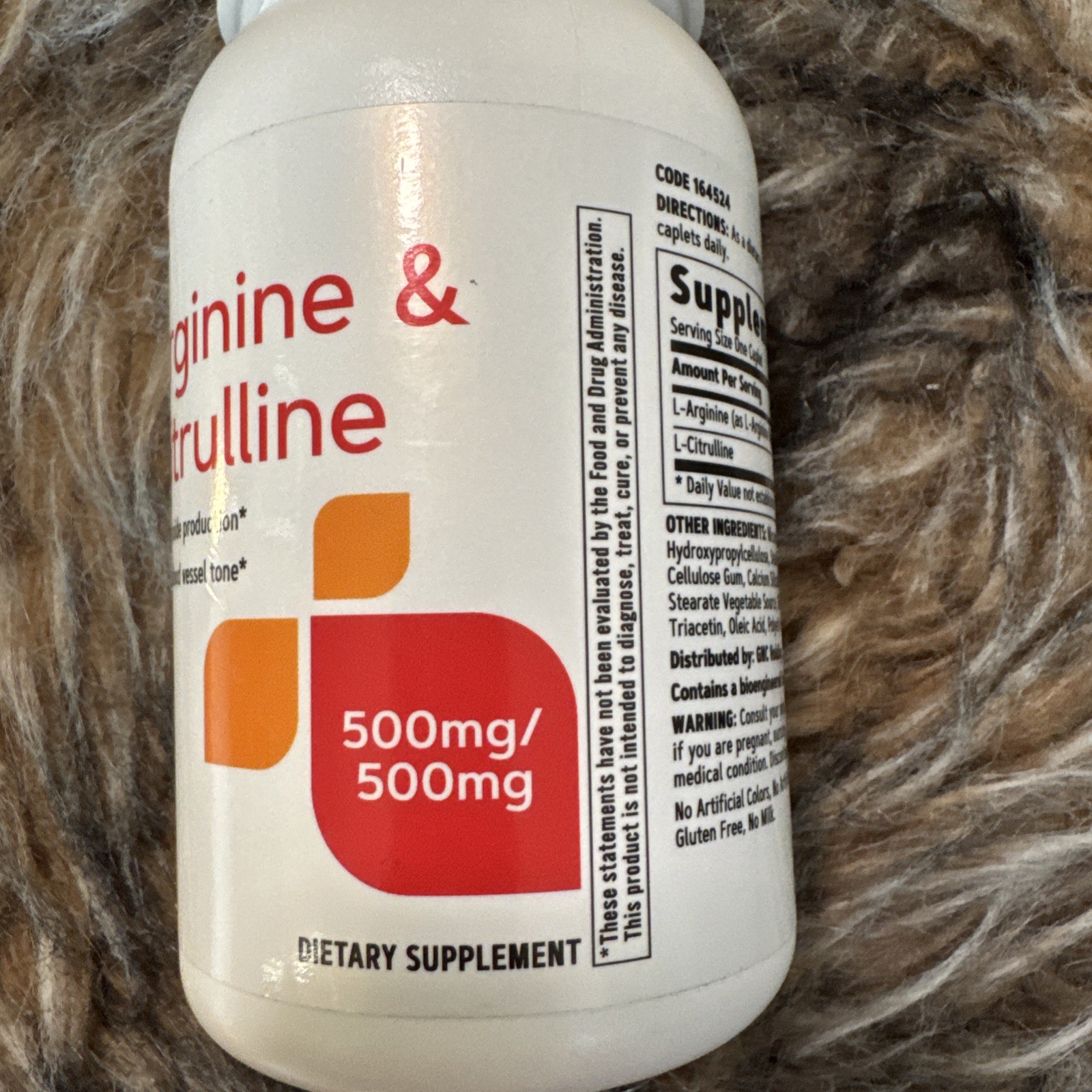 New & Sealed GNC L-Arginine & L-Citrulline 500mg 120 Caplets Exp 04/2028