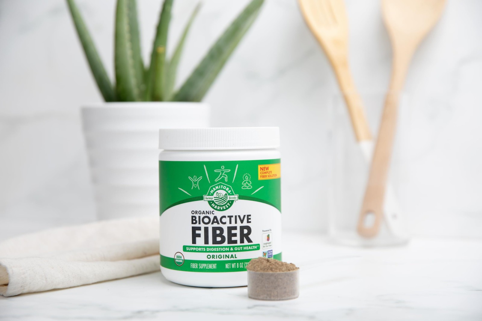 Manitoba Harvest Organic BioActive Fiber Supplement 6g Fiber Vegan & Kosher, 8oz