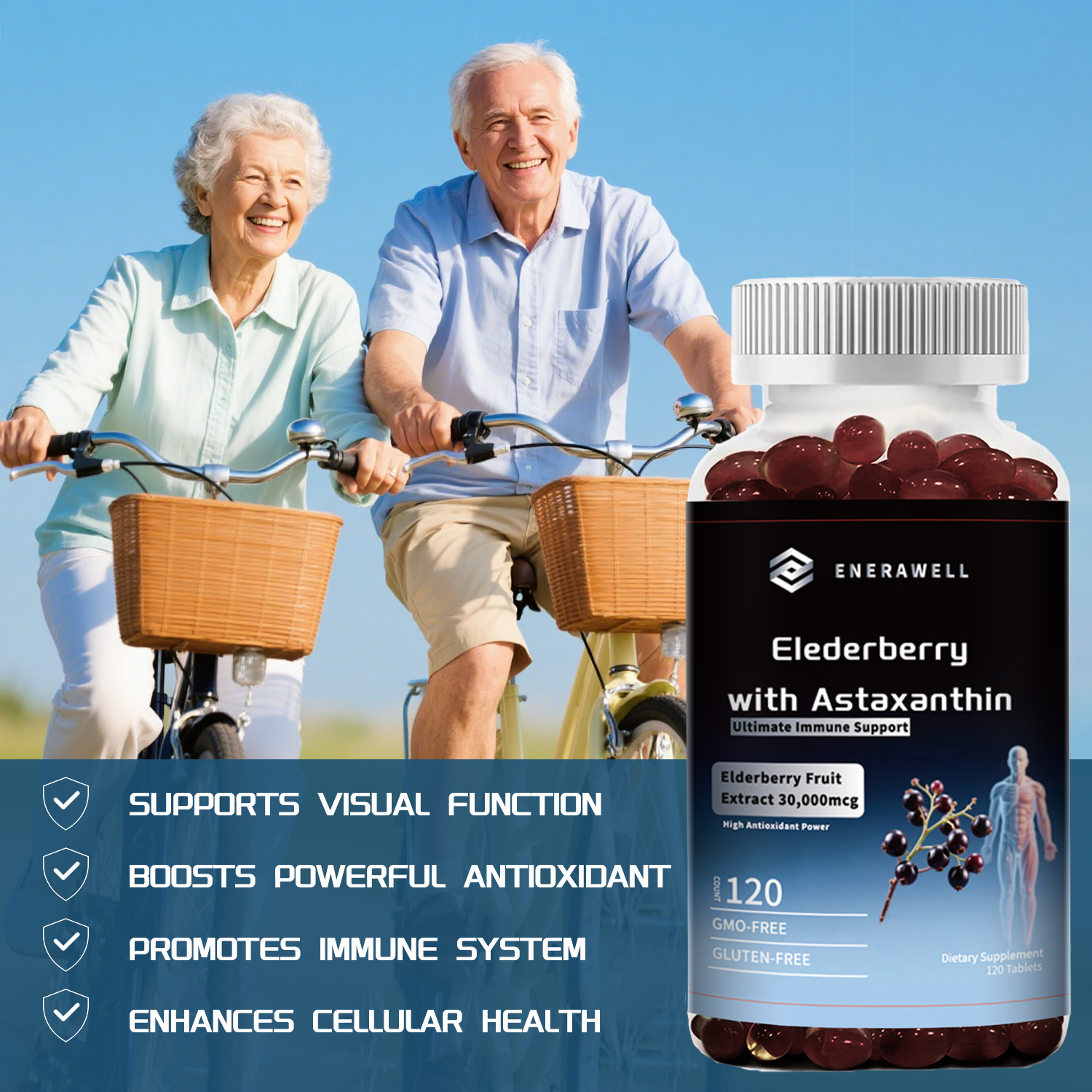 Triple Strength Astaxanthin 12mg with Black Elderberry 30,000mg Extract 07/2027