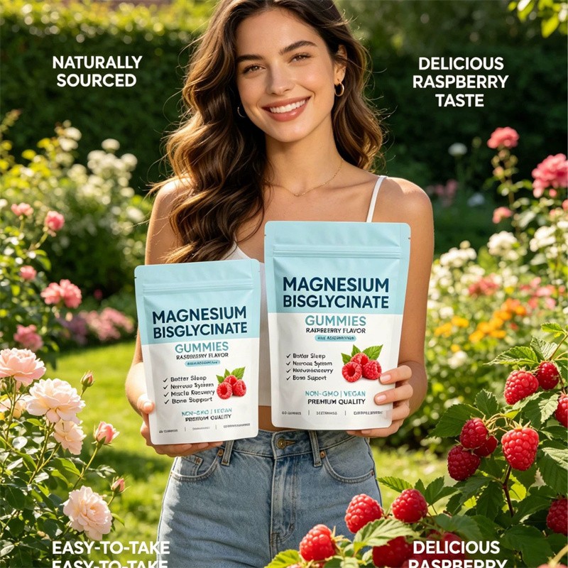 3X Magnesium Bisglycinate 60 Gummies, with 400mg Magnesium Bisglycinate Chelate