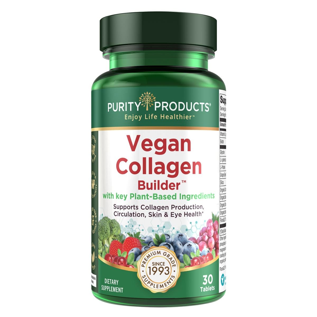 Vegan Collagen Builder – Organic Whole Foods Fruits + 30 Count (Pack of 1)