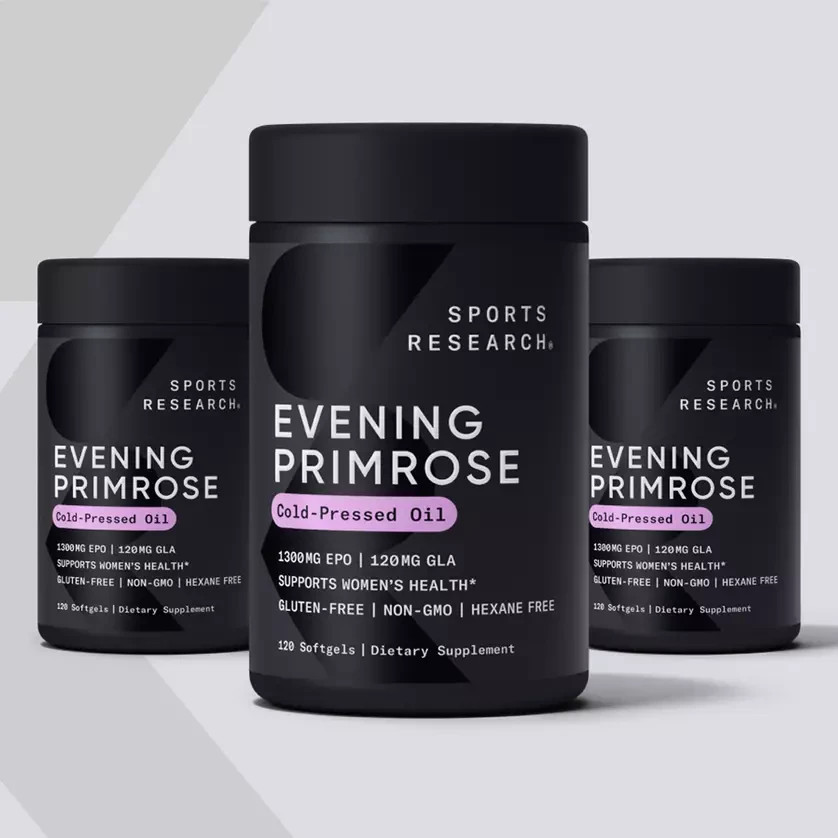 Sports Research® Evening Primrose Supplement from Cold Pressed Oil – Softgels fo