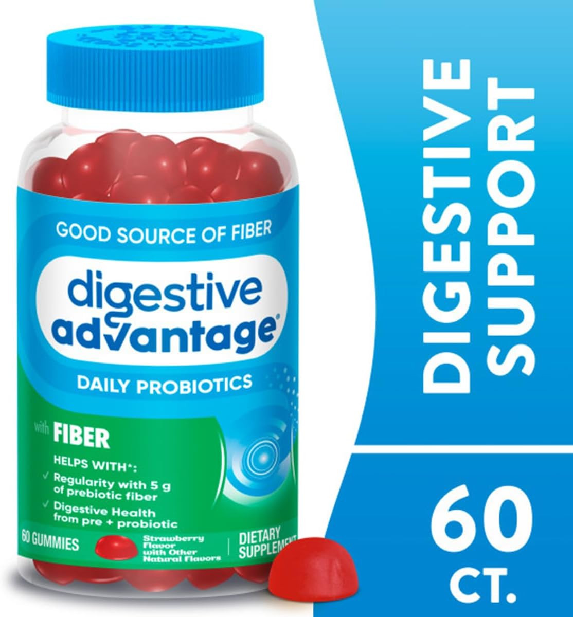 Digestive Advantage Prebiotic Fiber Supplement (60 Count x2 Pack) EXP:01/27
