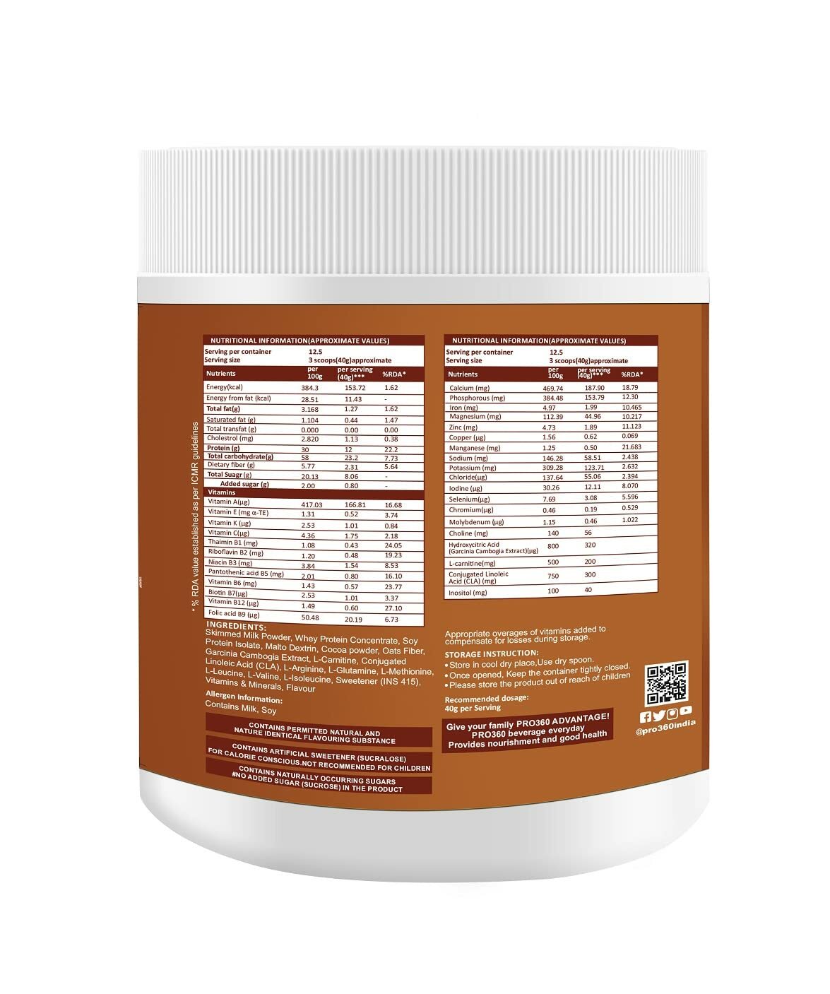 Pro360 Slim Weight Management Meal Replacement Protein Shake 500Gm