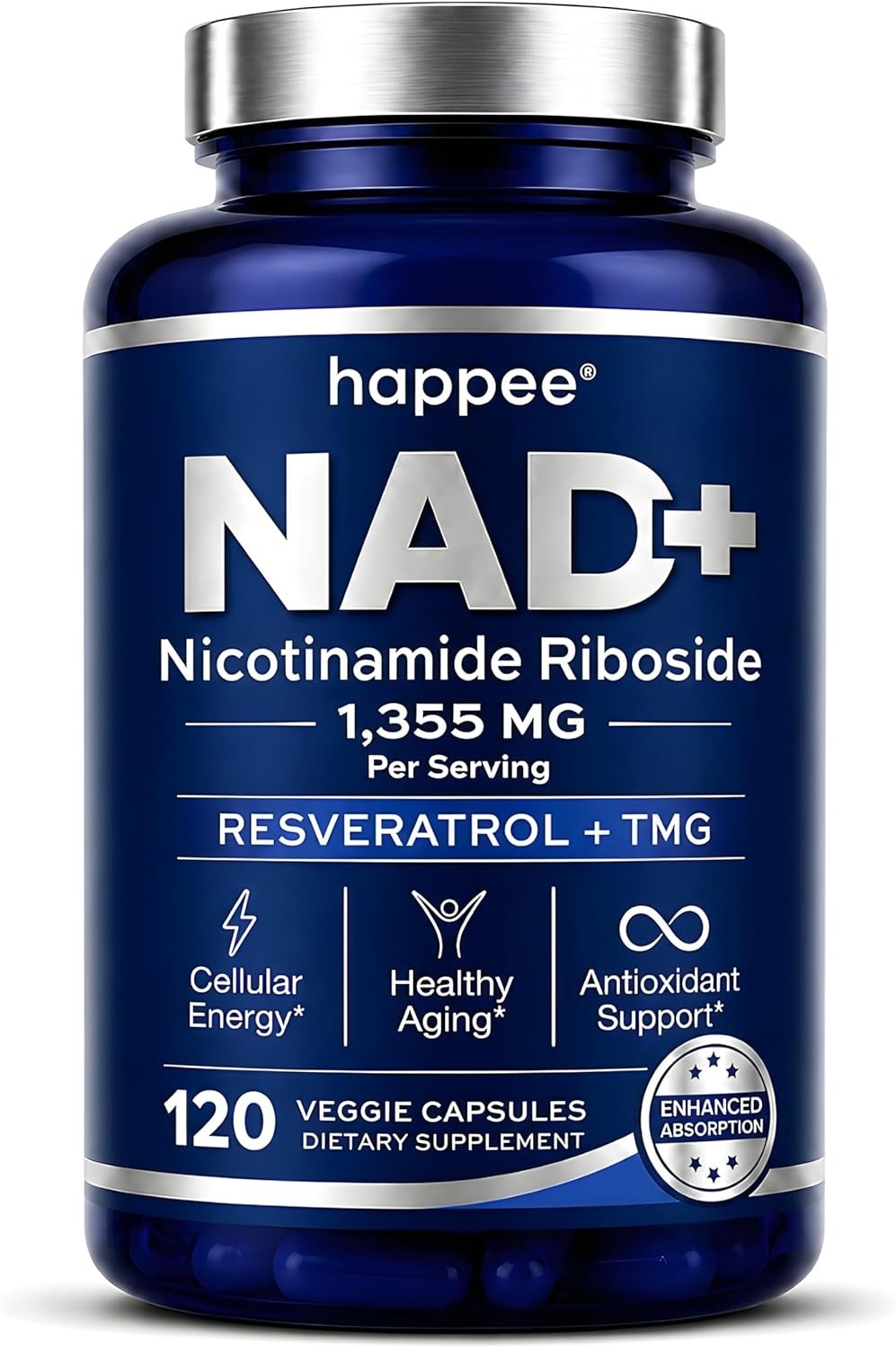 NAD+ Nicotinamide Riboside NR Resveratrol & TMG Anti-Aging Support Supplement
