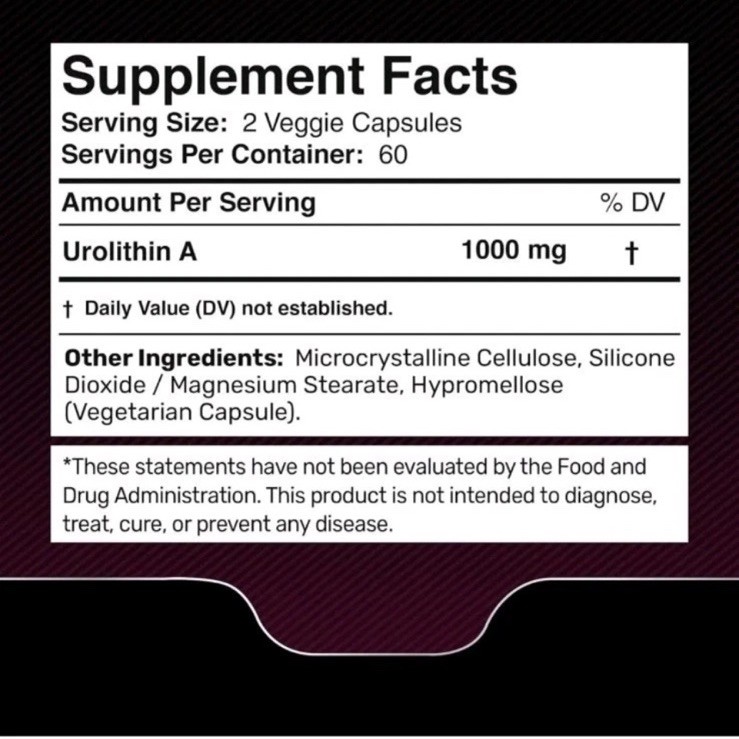 Urolithin A – Wellness LabsRx 1,000mg – 120 capsules – Exp 04/2028