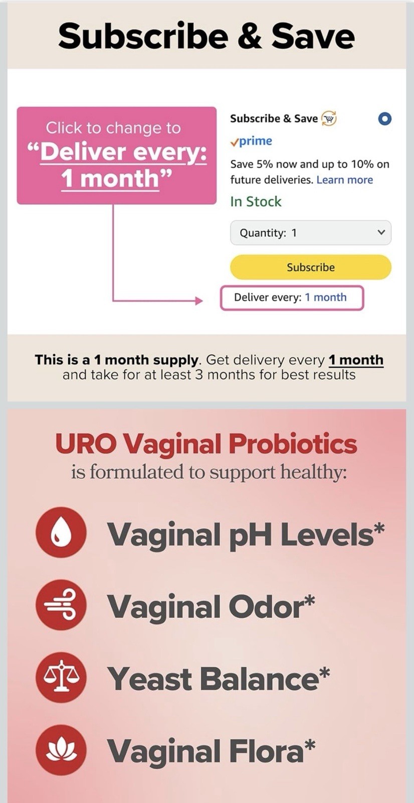 URO Vaginal Probiotic Capsules 60 Count Vegan Women’s Health Supplement