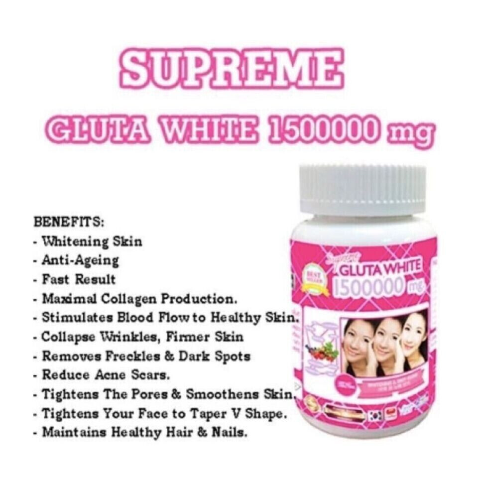 GLUTA WHITE 1500000 mg Food Supplement – BROWN SPOTS, AGING