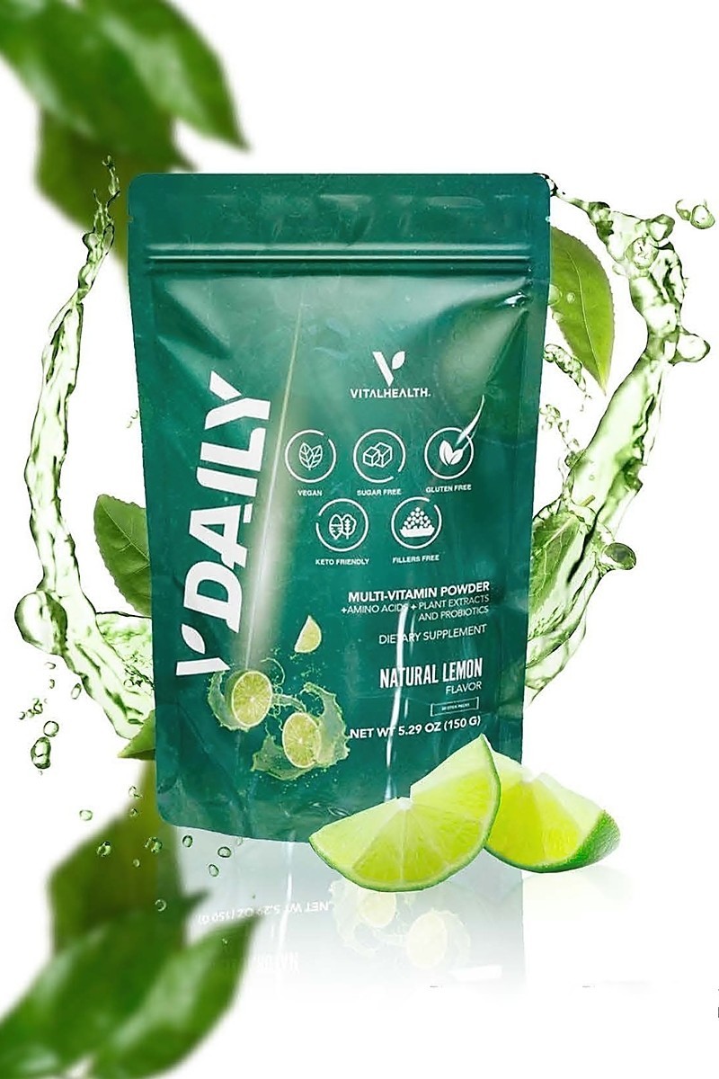 Vital Health® V-Daily Lime Multi-Vitamin Powder Supplement – 5.29 oz – Vegan