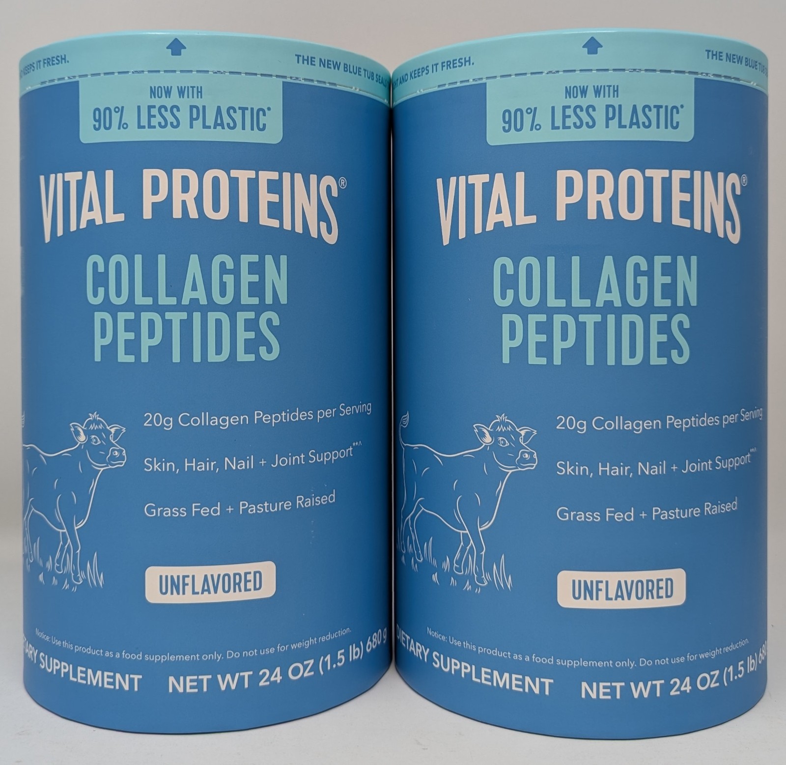 Vital Proteins Collagen Peptides Dietary Supplement Powder 24 oz Lot of 2 48oz