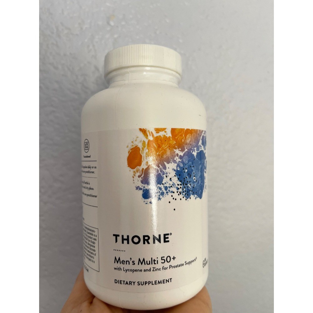 New, Thorne Men’s Multi 50+ supplement with Lycopene and Zinc for Prostate.