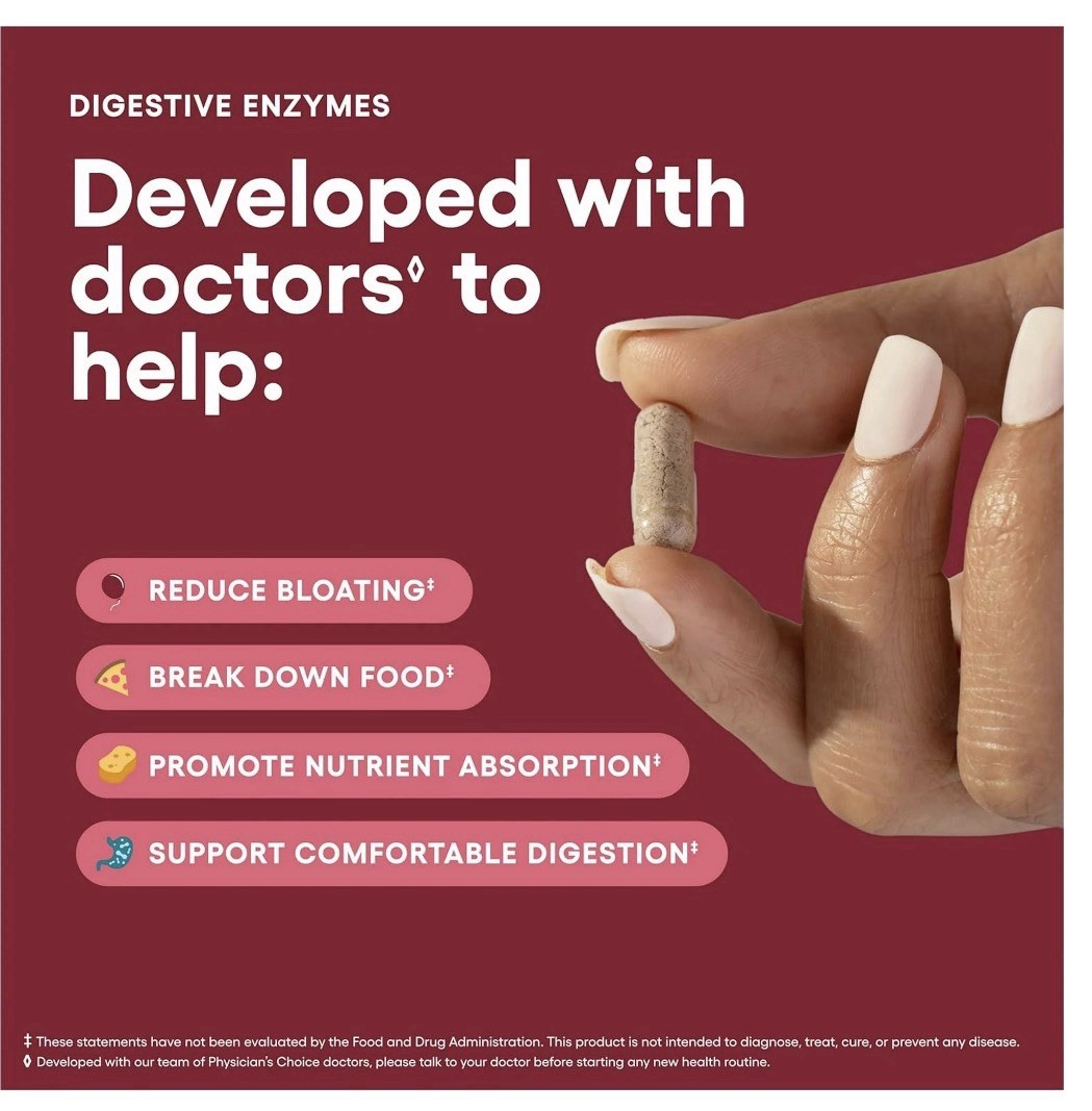 Physician’s Choice Digestive Enzymes, Digestive & Gut Health, Bloating & Meal..