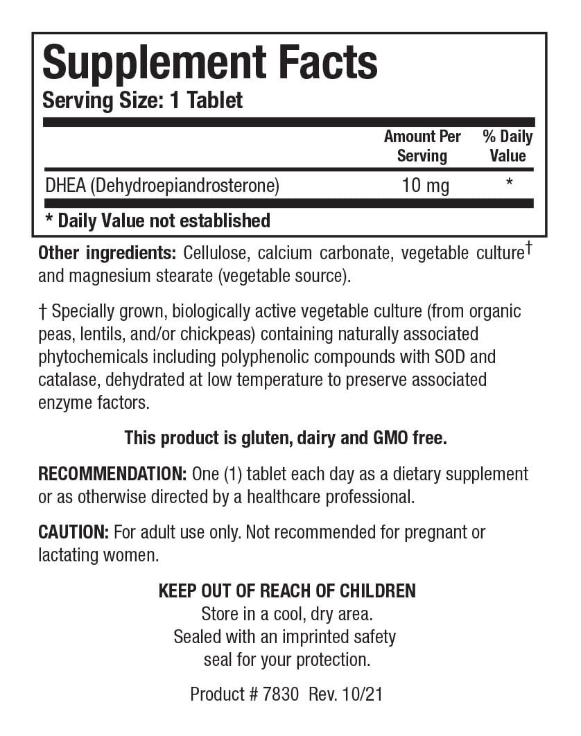 DHEA 10mg Tablets for Hormonal Balance, Metabolism, Mood Support & Stress Relief