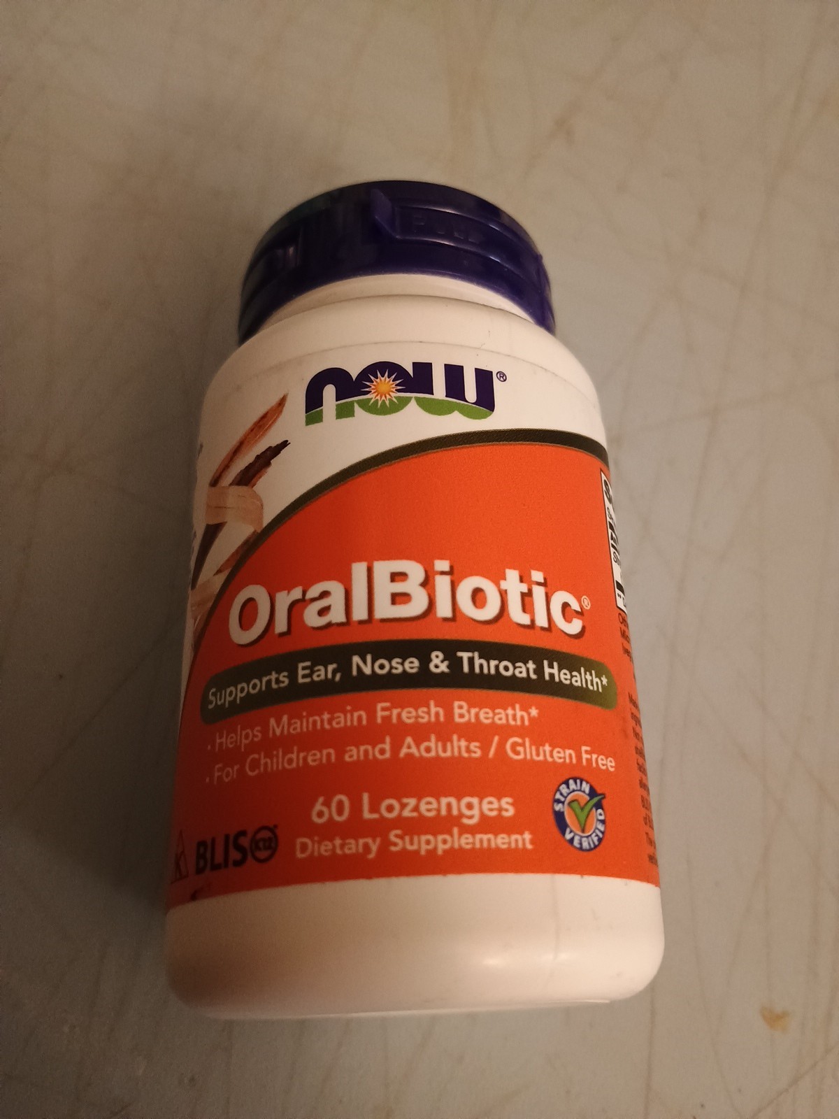 Now Foods OralBiotic 60 Lozenges Gluten-Free, GMP Quality Assured EXP 05/2027
