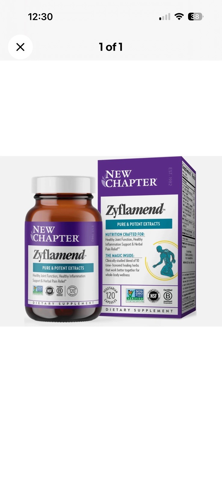 New Chapter Zyflamend Whole Body Herbal Pain Relief 60 count