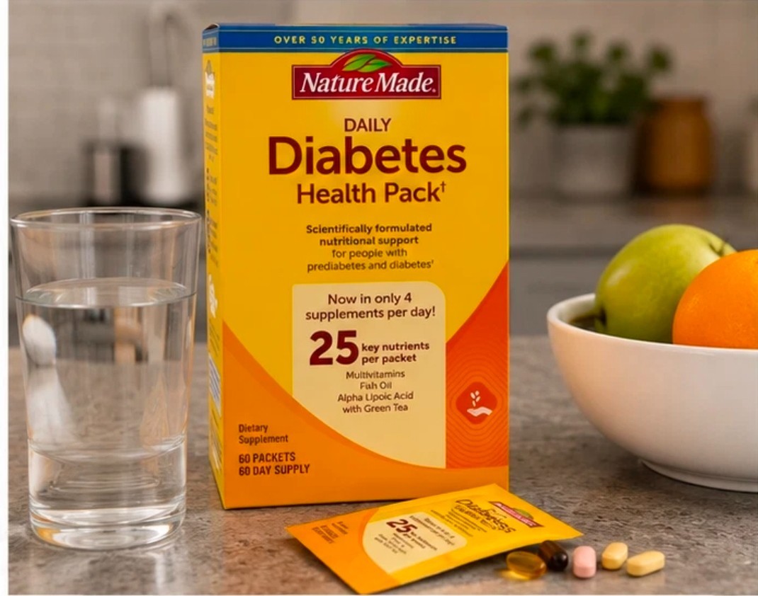 New Sealed Nature Made Daily DIABETIC Health Pack 60 Packets 60 Day Supply