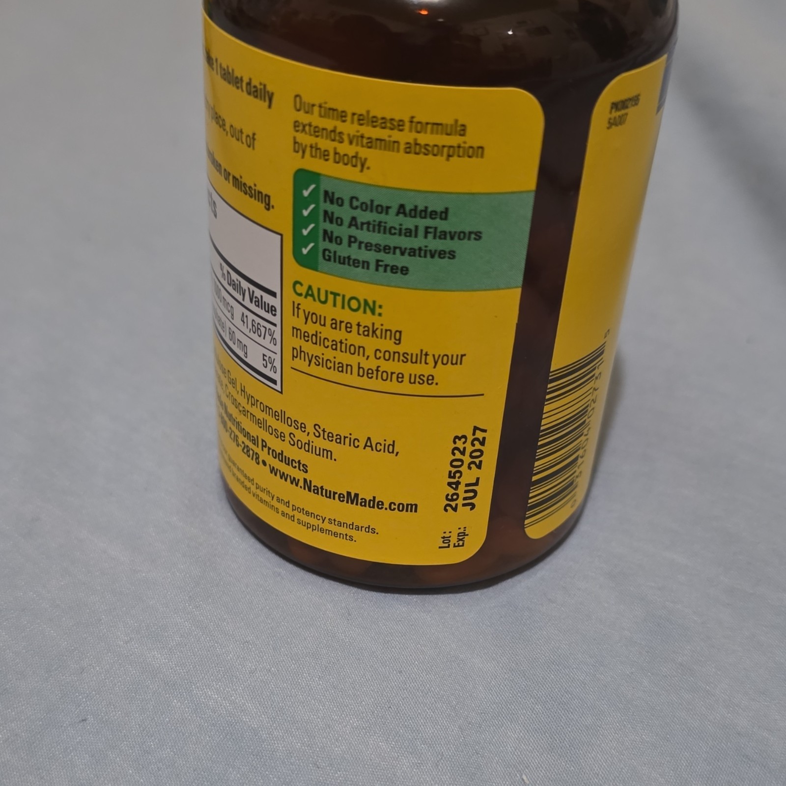 Nature Made Time Release B12 1000 mcg 160 Tablets – Vitamin B12 & Calcium