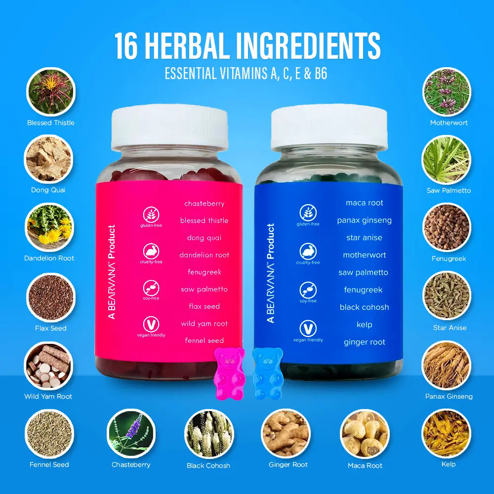 BEARVANA Gummies Combo Women Wellness Supplement Berry