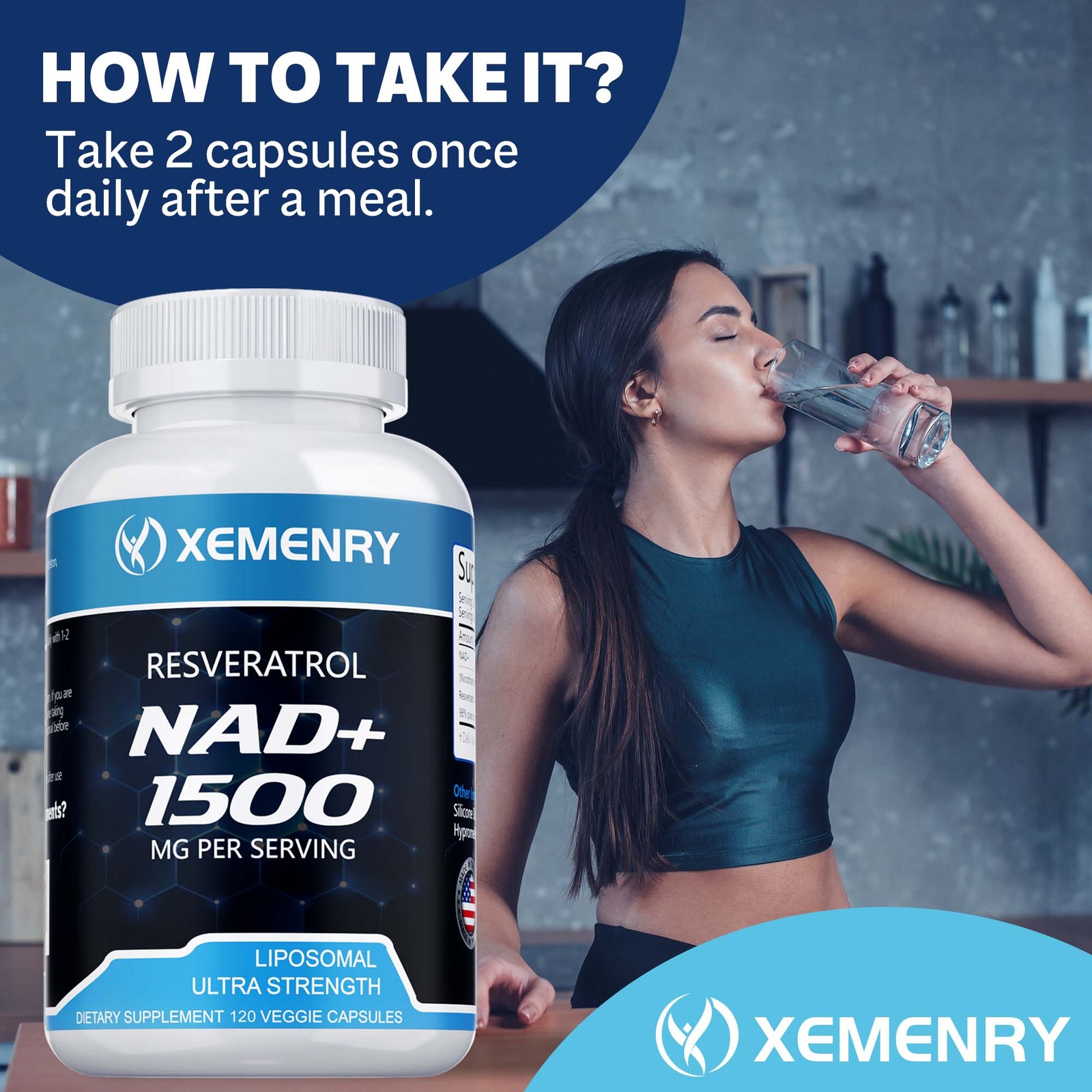 NAD+ 1500mg – Resveratrol, DNA Repair, Energy Production, Cellular Metabolism