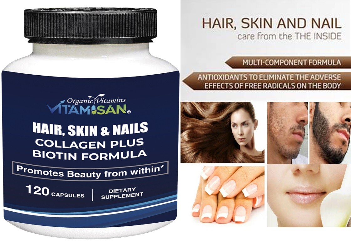 Hair Gain Biotin Hydrolyzed DHT Blocker Hair Growth Vitamins 2500000 Women Men