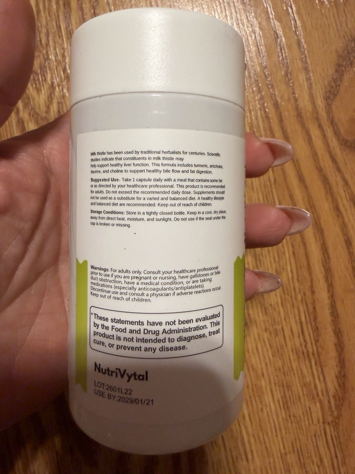 Milk NutriVytal Thistle 300mg Liver Health Supplement 30 Vegetarian Capsules