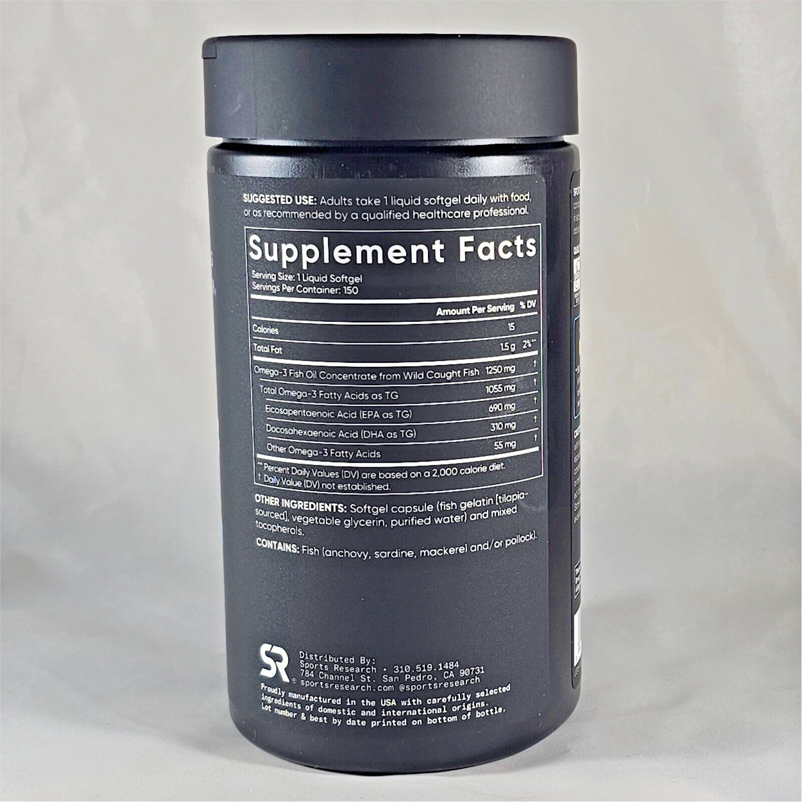 Sports Research Triple Strength Omega-3 Fish Oil, 150 Fish Softgels