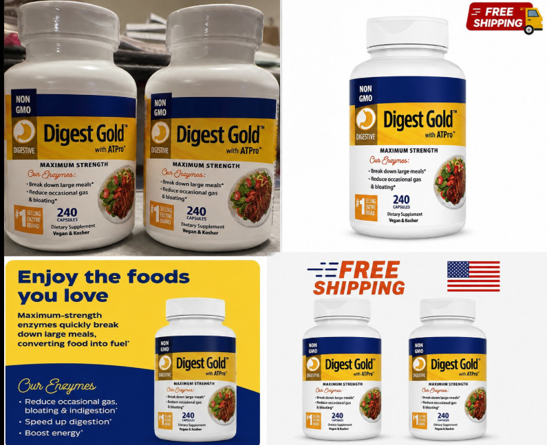 Digest Gold with ATPro 240 Capsules Digestive Enzyme Supplement New Sealed