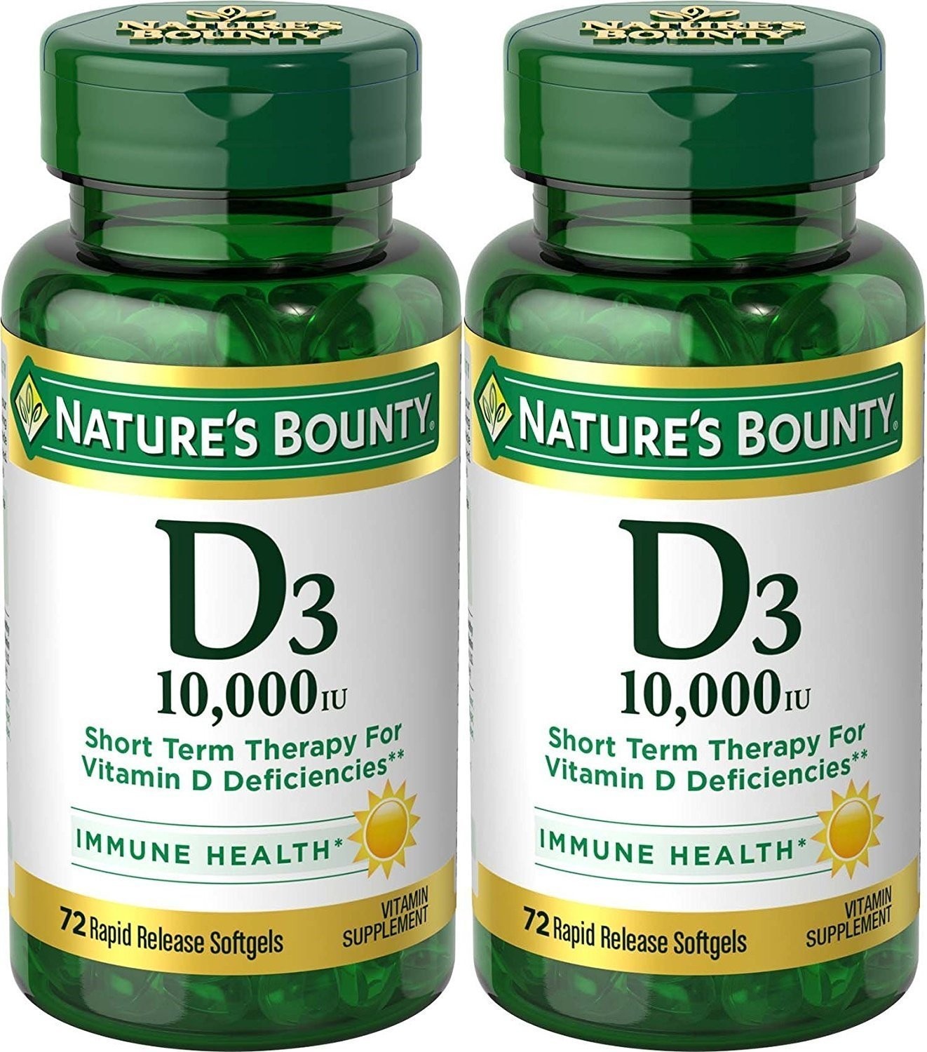 Nature’s Bounty Vitamin D3 144 Softgels Pack Of 2 Supports Bones Immune Health
