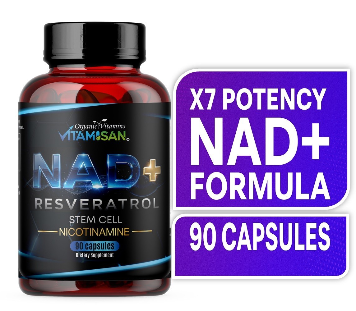 Resveratrol Cq10 NAD 1100mg, 90 Capsules Anti-Aging Antioxidants, Brain Support
