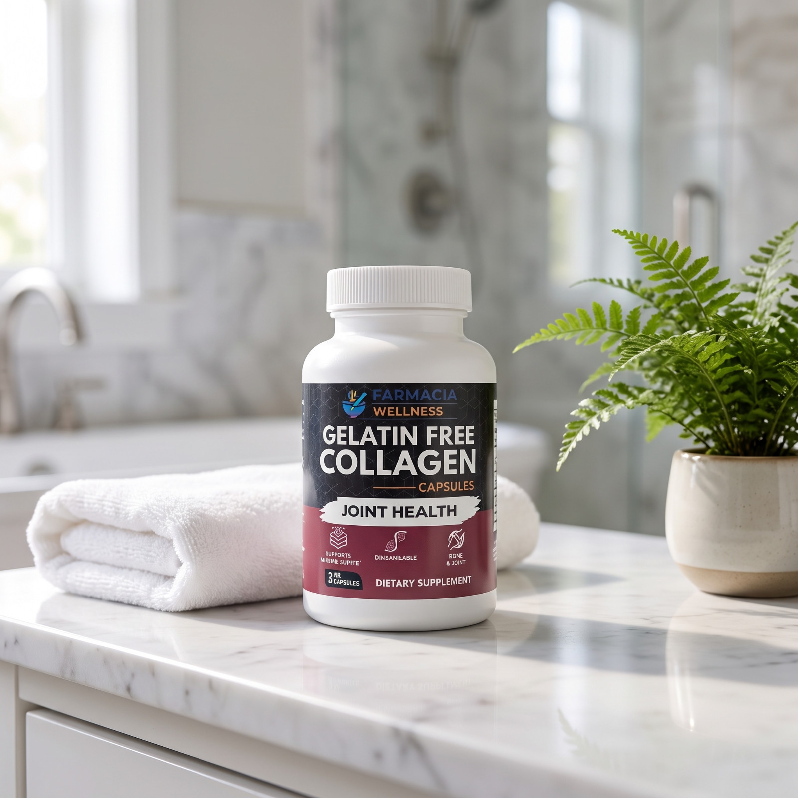 Farmacia Wellness Gelatin-Free Collagen 60 Capsules Joint Skin Bone Support