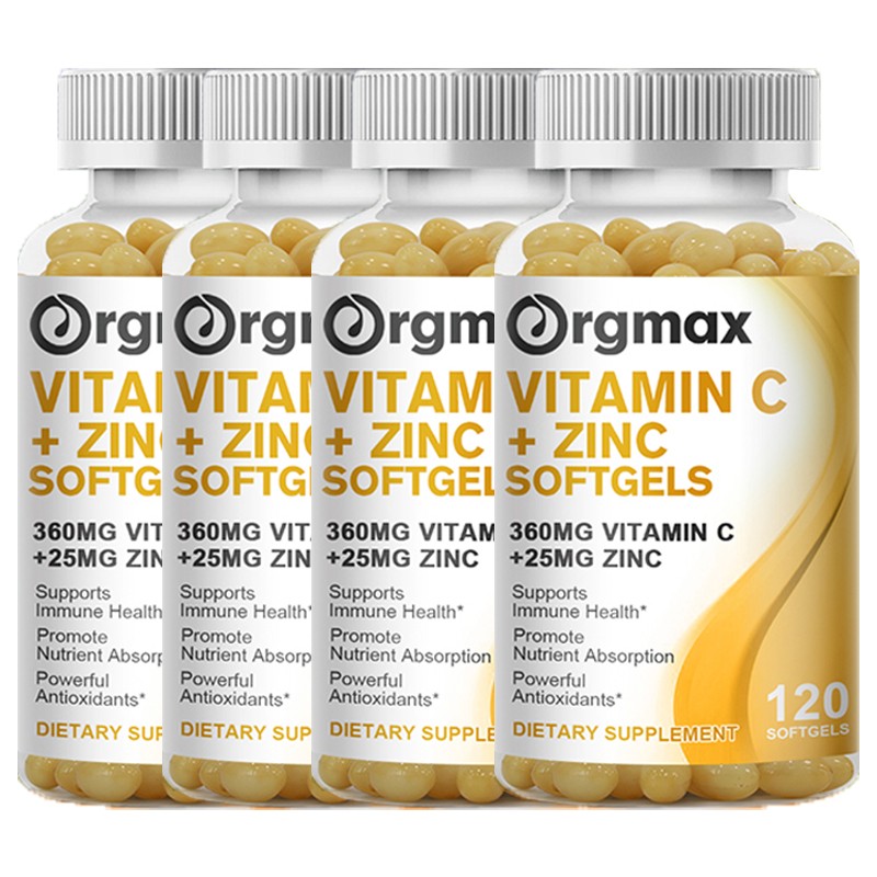 Vitamin C &Zinc Complex Supplement – Immune Support,Skin Health-120 Softgel