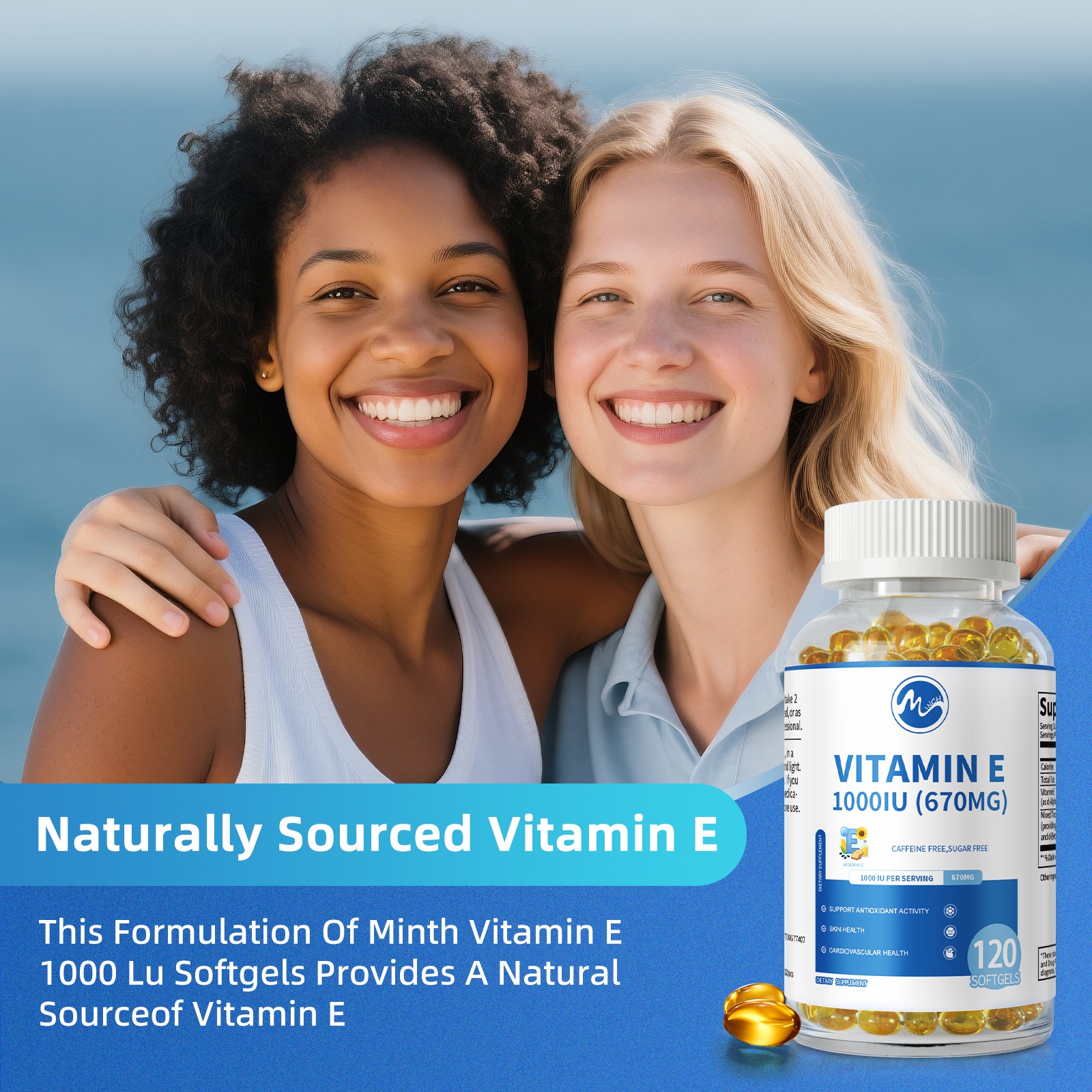 Vitamin E 670 mg (1000 IU) dl-Alpha, for Skin, Heart, and Immune Health Support
