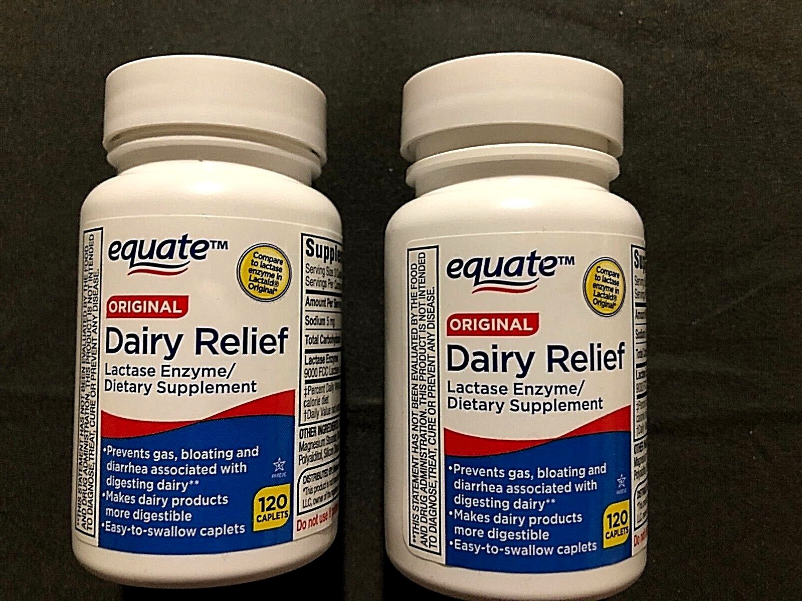 (2) New Bottles Equate Dairy Digestive 120 Caplets Per Bottle