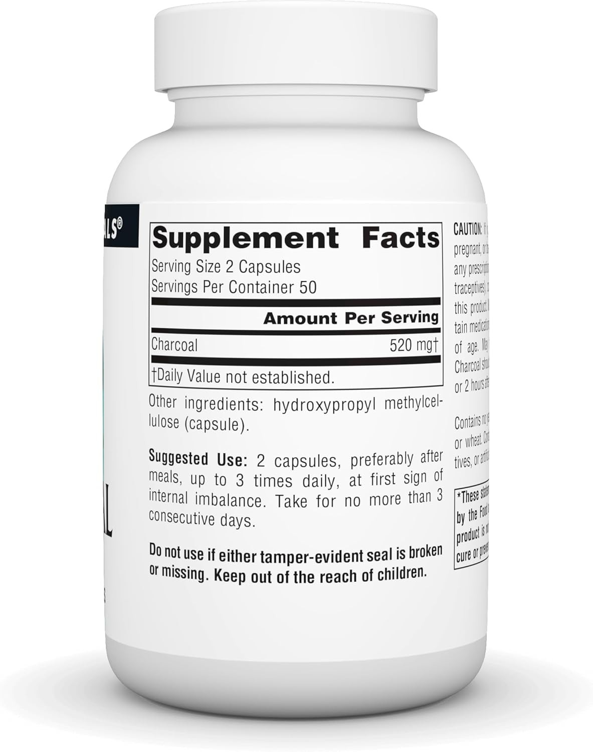 Charcoal – 100% Pure Activated, Digestive Aid – 100 Capsules
