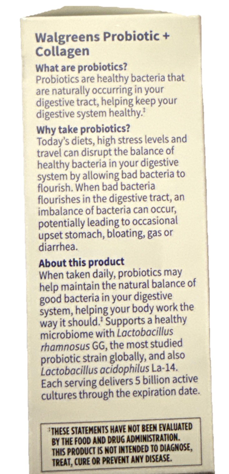 Walgreens Probiotic With Collagen EXP 02/2026