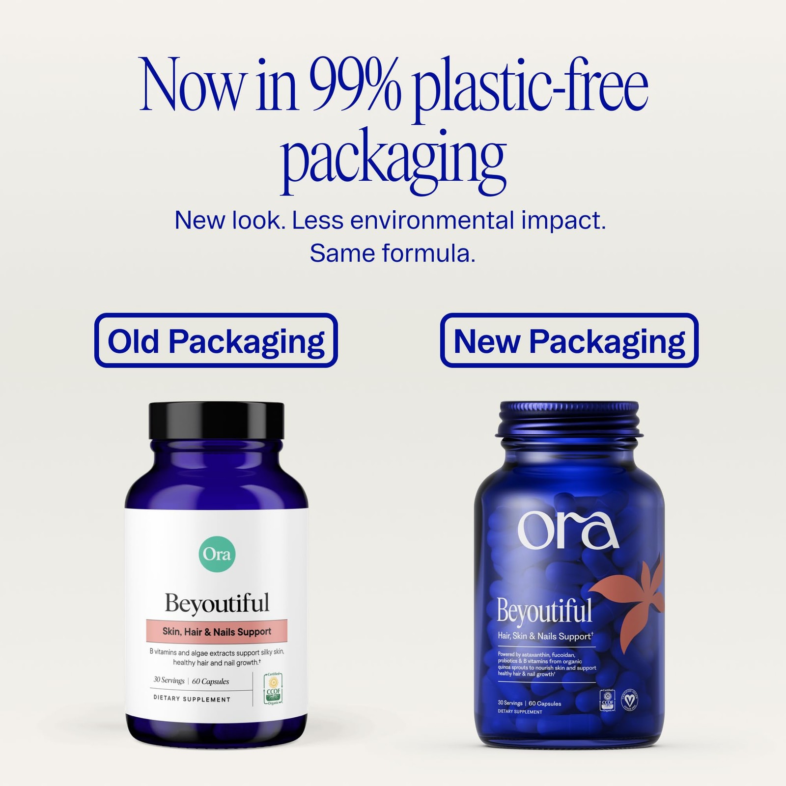 Ora Organic Hair, Skin, and Nails Support Beyoutiful Beauty Supplement with …