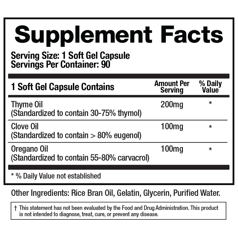 Microb-Defend 90 Caps | Oil Blend of  Thyme, Oregano, Clove, Digestive Support